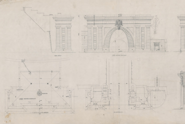 A Budai Alagút Lánchíd felőli kapuzata, felmérési terv, Állami Mélyépítéstudományi és Tervező Intézet, 1949 (Lechner Tudásközpont, Dokumentációs Központ / Tervtár)