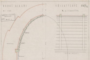 Budai Alagút vázlatterve, 2. alternatíva, Állami Mélyépítéstudományi és Tervező Intézet, 1949 (Lechner Tudásközpont, Dokumentációs Központ / Tervtár)