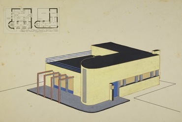 Carl Fieger egyik terve a Dessau melletti Törten lakótelep területére, 1926., Az eredeti kép tulajdonosa: © Stiftung Bauhaus Dessau (I 17363 G), Forrás: képernyőkép a Google Arts & Culture Bauhaus Everywhere gyűjteményéből.