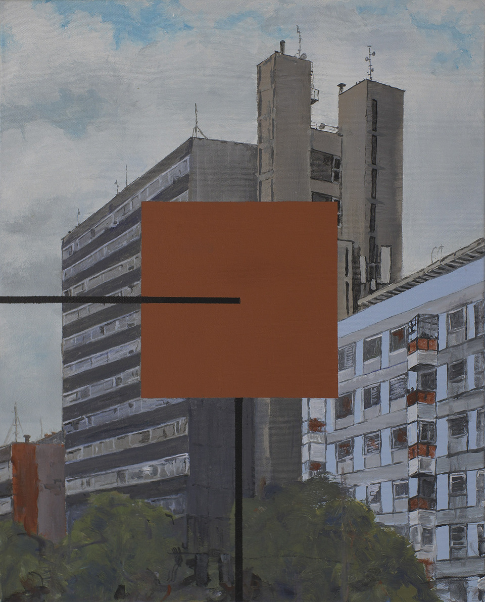 Szabó Kristóf KristofLab: Structure No02, 2019, akril, vászon, 50x40 cm
