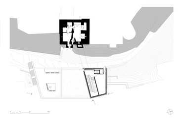 Dél-Vesztfáliai Múzeum és Kulturális Fórum, Arnsberg. Alaprajz a -2 szinten. Forrás: Bez + Kock Architekten