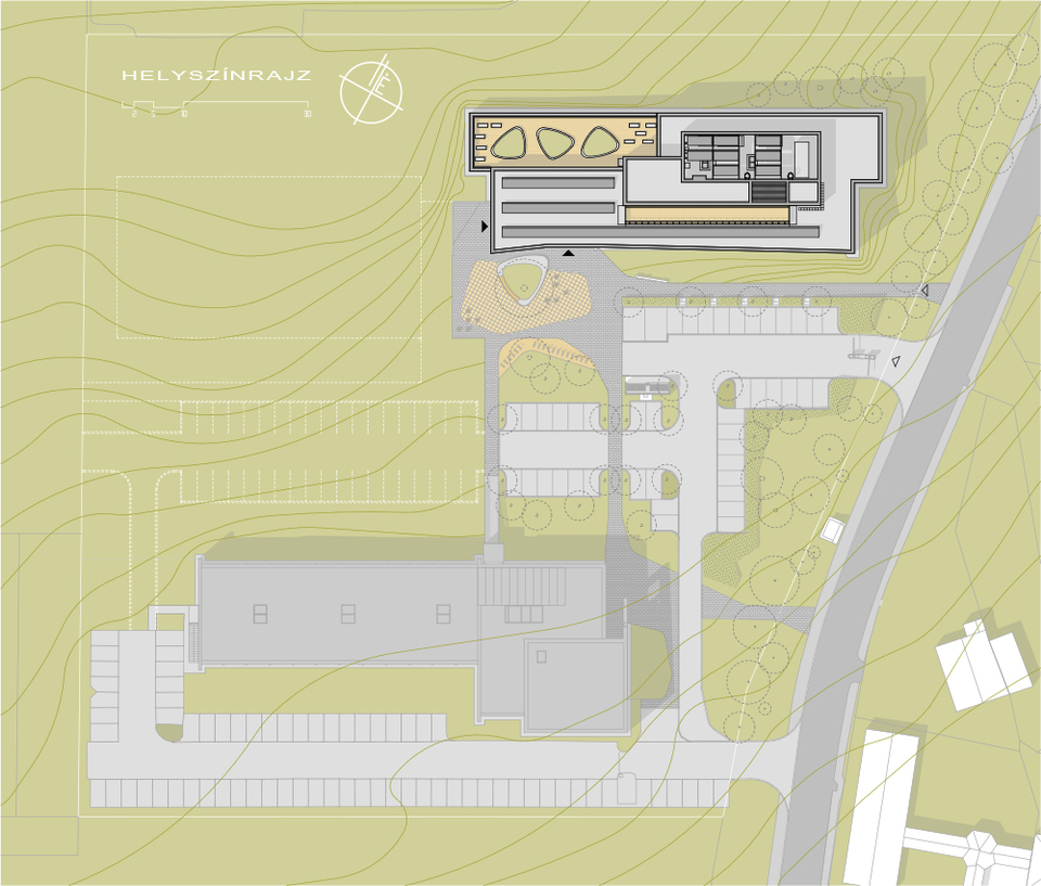 BME Balatonfüredi Tudáscentrum - terv: Patartics Zorán - helyszínrajz