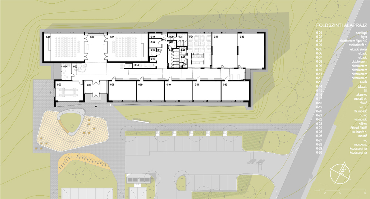 BME Balatonfüredi Tudáscentrum - terv: Patartics Zorán- földszinti alaprajz