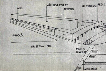 Vázlat az épületkomplexumról (Forrás: Budapest folyóirat, 1973/5. szám) 