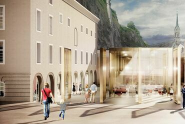 A Marte.Marte építésziroda terve a Salzburger Festspiele új központjára. Kép: Marte.Marte – Salzburger Festspiele