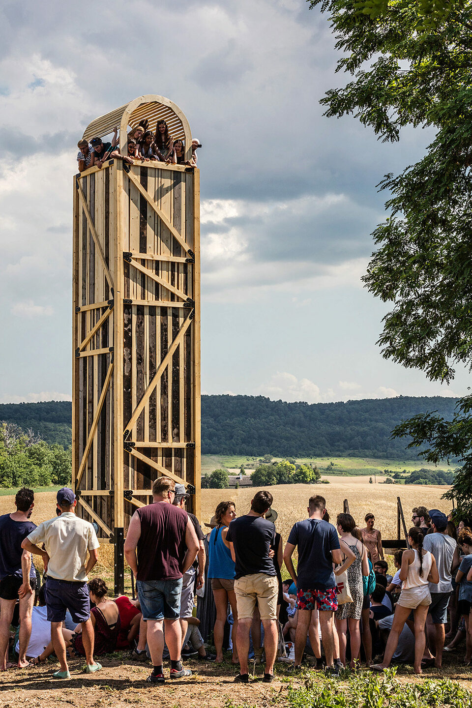 Hello Wood Tower, Csórompuszta, Project Village, 2017. Fotó: Bujnovszky Tamás