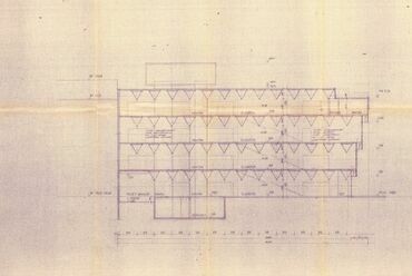 Metszet. Építész tervezők: Lázár Antal, Reimholz Péter, 1970 – Lechner Tudásközpont, Dokumentációs Központ / Tervtár, Iparterv