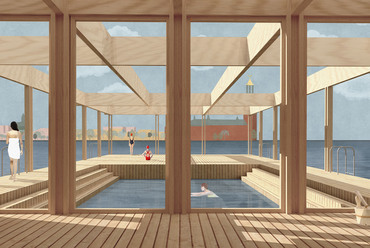 Az APH Arkitekter és Nilsson Rahm elképzelése a stockholmi fürdőre. Kép: APH & Nilsson Rahm Arkitekter, via Kallbadaren.se