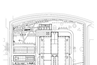 Operaház Eiffel Műhelyház és Próbacentrum, alaprajz 1. emelet - terv: Marosi Miklós / KÖZTI 