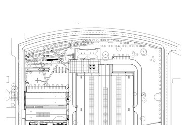 Operaház Eiffel Műhelyház és Próbacentrum, tető felülnézet - terv: Marosi Miklós / KÖZTI 