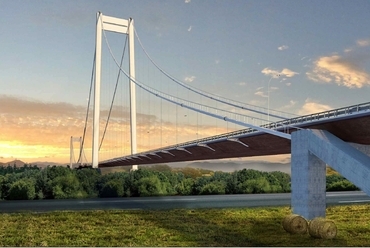A romániai Brăilában épülő Duna-híd látványterve. Forrás: Astaldi