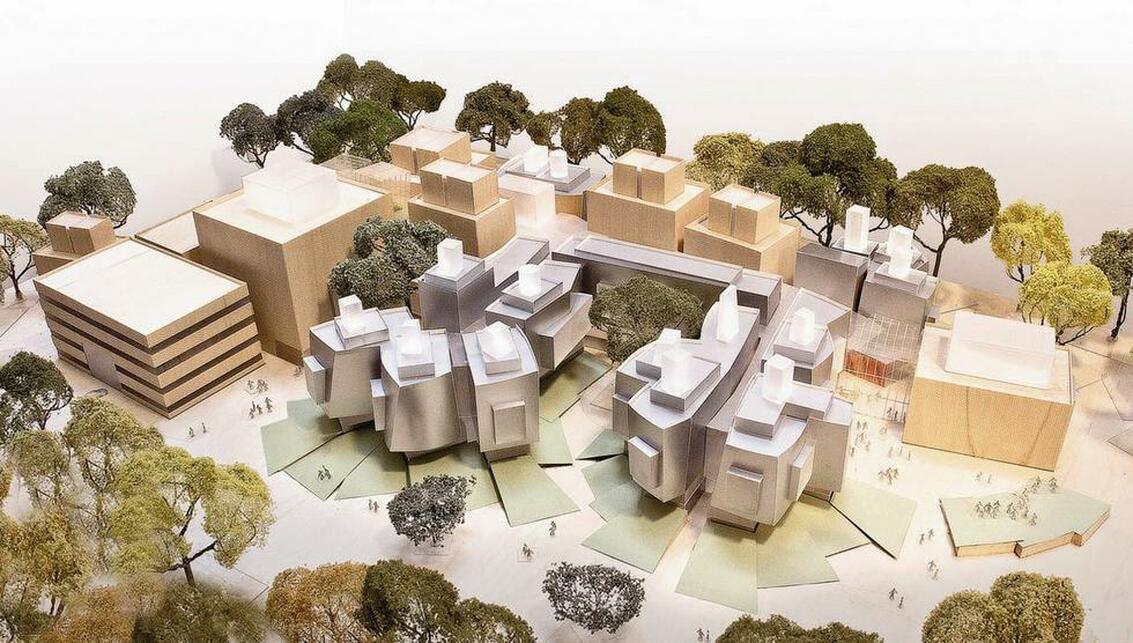 A Gehry Partners LLP 2017-es, pályázatnyertes tervének makettje a Krakkói Zeneakadémia új épületére. Forrás: Krakkói Zeneakadémia