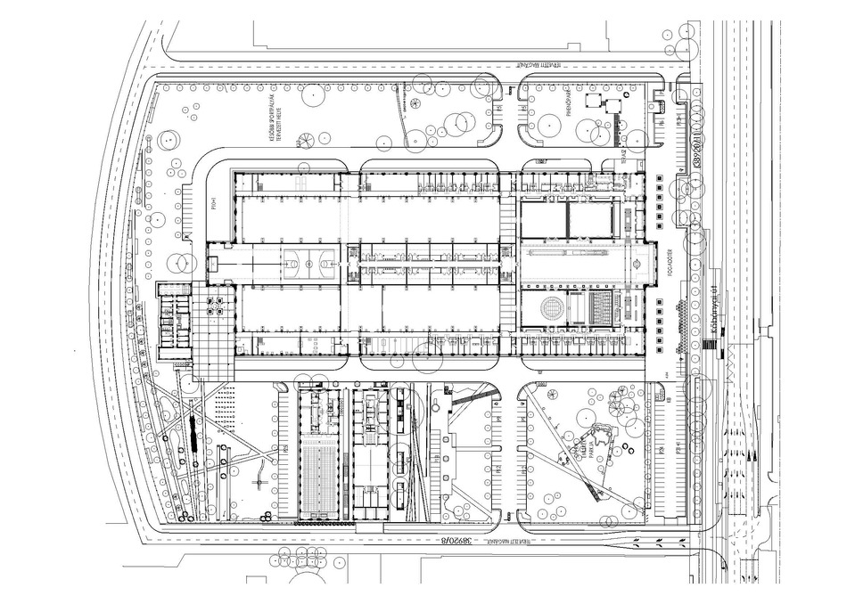 Operaház Eiffel Műhelyház és Próbacentrum, alaprajz földszint - terv: Marosi Miklós / KÖZTI 