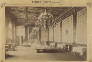 Étterem a Nemzeti Casinóban. Klösz György felvétele 1895-1899 között készült. Forrás: Fortepan / Budapest Főváros Levéltára / Klösz György felvételei