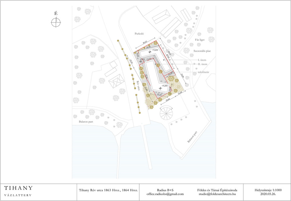 Rádius Kft. (Sugár Péter) és Földes és társai Kft. (Földes László): Beépítési koncepció a tihanyi Rév-kapuhoz, 2020