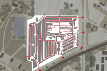 A meglévő struktúra és útvonalhálózat folytatása. Építész: Kocsmár Bianka