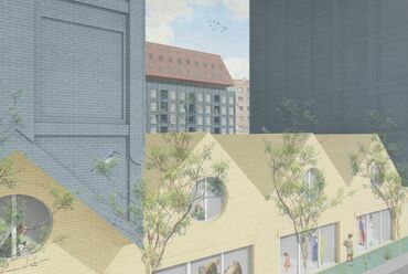 A Paradigma Ariadné 250 lakásos társasház terve a Residence Vysocany tervpályázaton