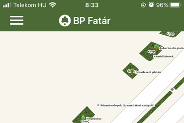 BP Fatár applikáció: faállomány Kőbányán és a Múzeumkertben