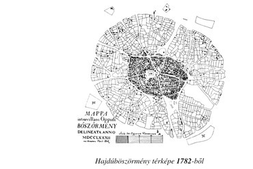 Hajdúböszörmény szerkezete, térkép.