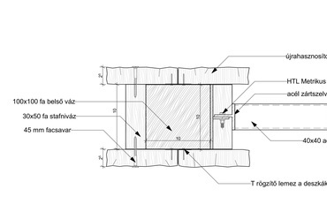 Kapu szerkezeti rajz. Építész: Tóth Adrienn