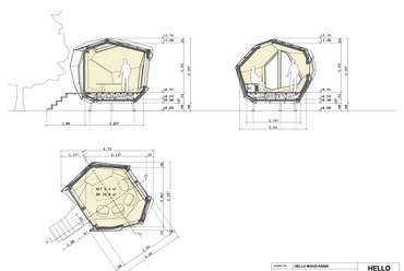 Metszetek és alaprajz. Terv: Hello Wood