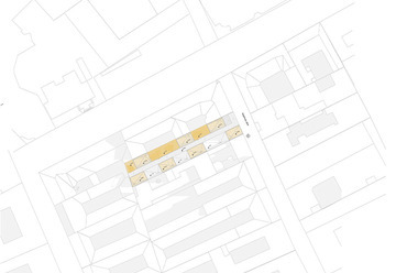 Kollégium épület, Budapest, Kazinczy utca 18, 2020., Tervező: Simon Zsófia,  BME Lakóépülettervezési Tanszék, Építész konzulens: Dankó Zsófia