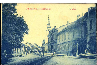 Alsó-Lendvai Takarékpénztár  és utcakép, 1908