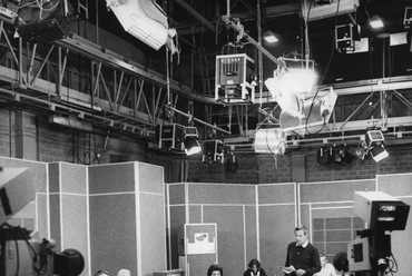Az MTV Ablak című műsorának stúdiója, 1984 – forrás: Fortepan / Rádió és Televízió Újság