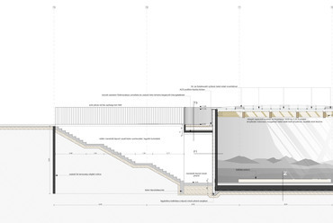 E-E metszet - A Bakonyi Természettudományi Múzeum új épülete - építész: Kövesdi Andrea
