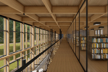 Könyvtár - A Bakonyi Természettudományi Múzeum új épülete - építész: Kövesdi Andrea