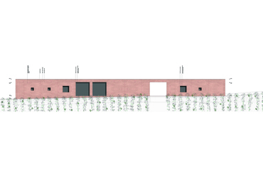 Feldolgozó homlokzata - Borsika gyógynövénykert Ózdon - építész: Kiss Luca