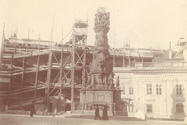 A Pénzügyminisztérium új palotájának építése, Fotó forrása: Fővárosi Szabó Ervin Könyvtár Budapest Gyűjtemény