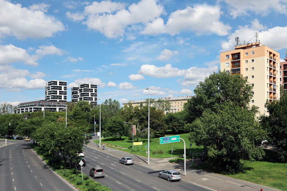 Újpesti Metrodom Panoráma Lakópark –  terv: Hajnal Zsolt, Kendelényi Péter, Hajnal Építész Iroda Kft.  – fotó: Juhász Norbert