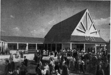 Az Építésügyi Minisztérium pavilonja az 1955-os Mezőgazdasági Vásáron. Fotó: Magyar Építőművészet, via ADT Arcanum