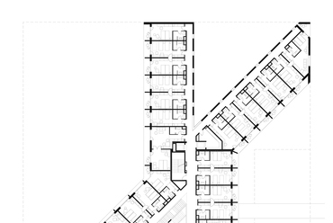 Hunguest Hotel Sóstó **** – 1-3. emelet alaprajza -  terv: BAHCS művek Kft. Báger András és Helmle Csaba.