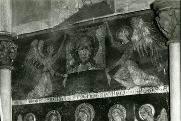 Zseliz, r. k. templom, Vir dolorum és Veronika kendője, Forrás: MÉM MDK Fotótár, ltsz. 002.610N