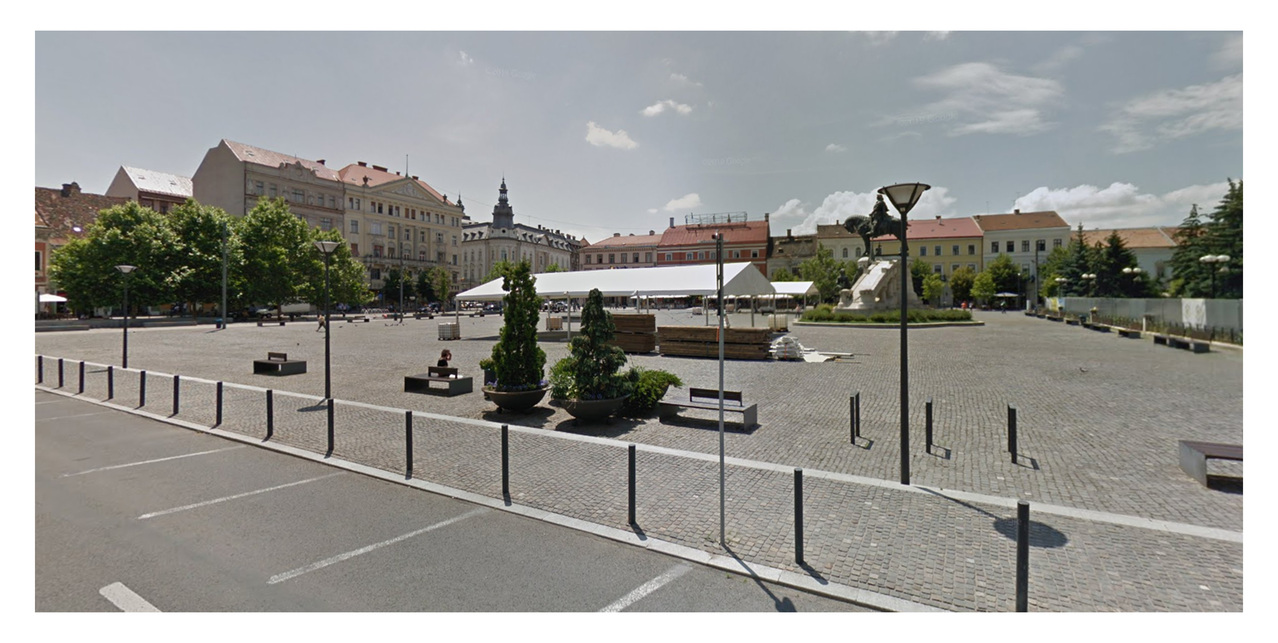 Fő tér – Átépítés utáni látkép. Forrás: Google Streetview