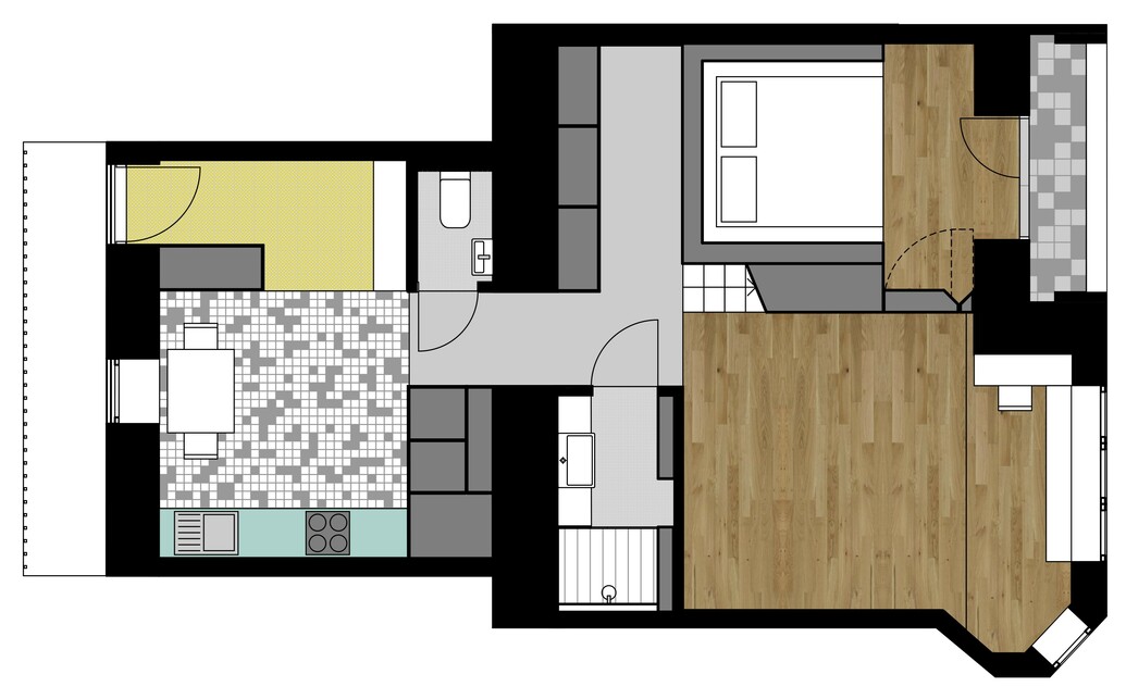 Alaprajz, M60 Hybrid Home, Budapest, Tervezők: S39 Hybrid Design, 2020.