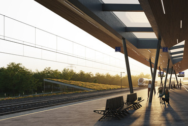 Népliget vasútállomás, látványterv. Forrás: Sporaarchitects / ZOA Studio