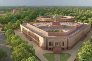 Folytatódhat India új parlamentjének építése – az új parlament épülete – forrás: HCP Design