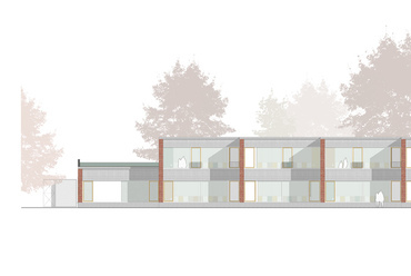 Het Vliegertje óvoda és általános iskola Deurne városában – Keleti homlokzat – Építész: BULK architecten
