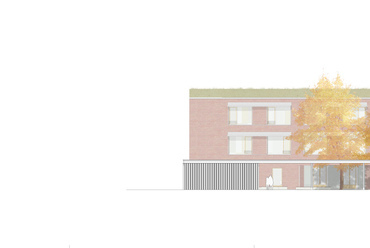 Het Vliegertje óvoda és általános iskola Deurne városában – Déli homlokzat – Építész: BULK architecten