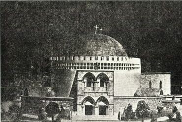 A templom végleges terve alapján készült makett.  Forrás: Mezei Ottó: Molnár Farkas és a Magyar Szentföld-templom