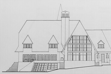 Családi ház, Cheshire, CT, 1993–1995 (Timon 1996, 50–52.). A Kós Károly épületeit idéző kialakítás a megrendelők, egy magyar orvos-művész házaspár külön kívánsága volt. 
