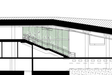 	A Határ út állomás felújításának tervrajzai – lépcső nézete – Forrás: Bright Field Studios