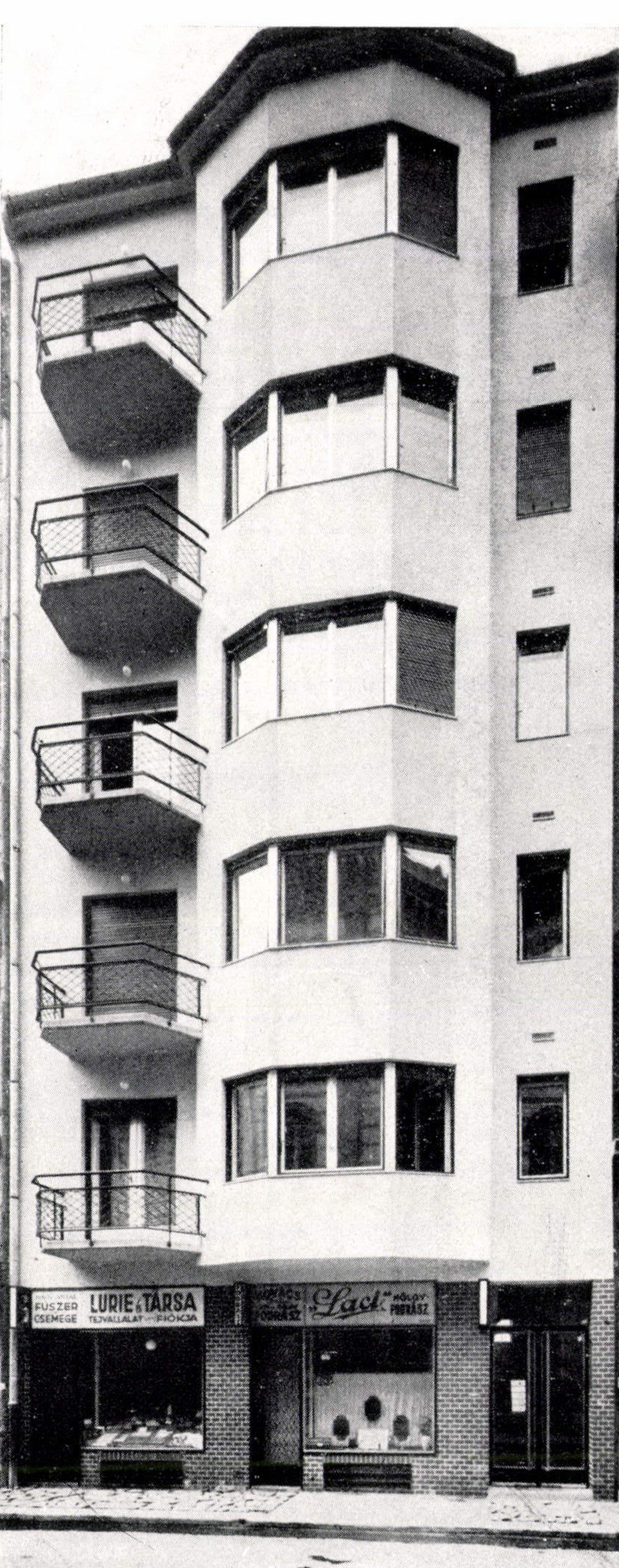 Budapest, Veres Pálné utca 27., 1936-ban, tervező: Gerle György (Tér és Forma, 1936/12., 347. o.)