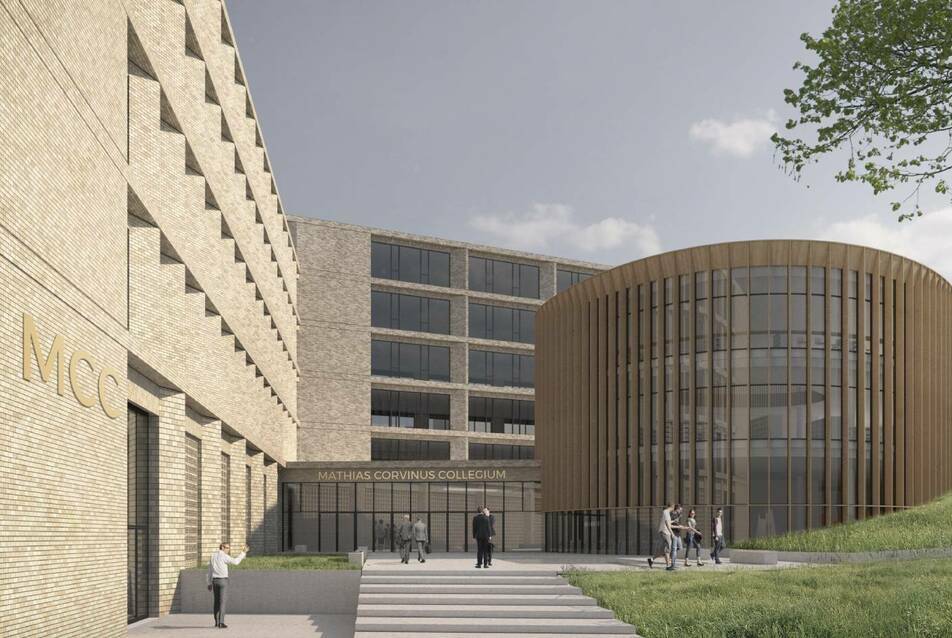 A továbbépítés új rétege - az Egyheted Studio és a Zip Architects terve a Mathias Corvinus Collegium pályázatán