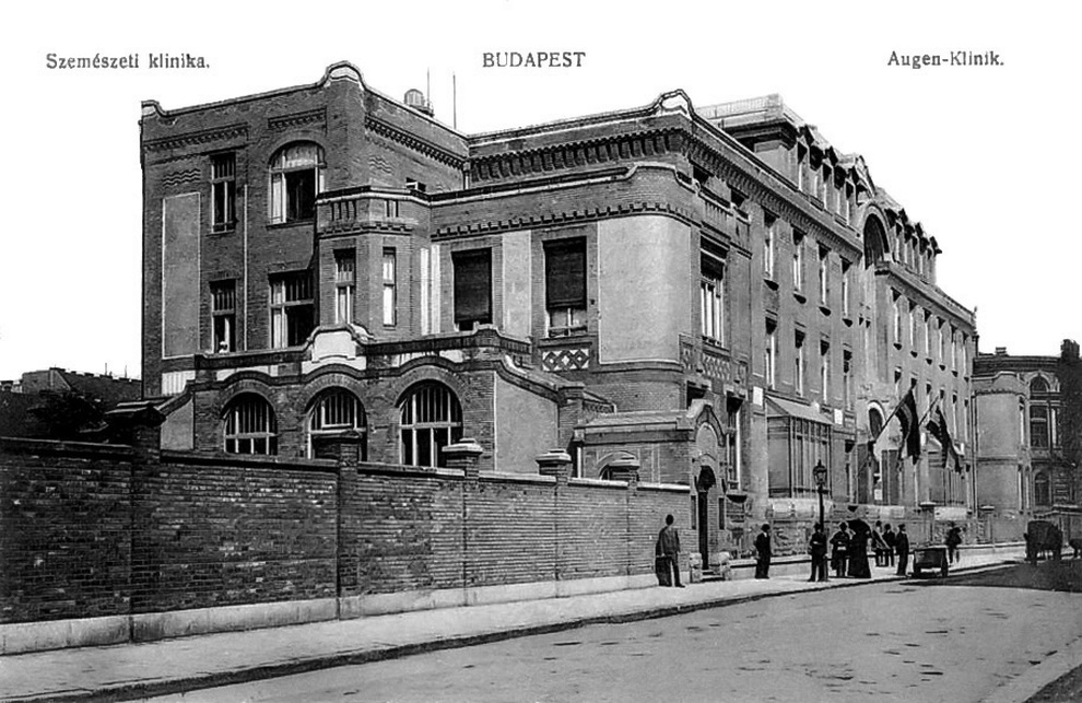 Budapest, Mária utcai Szemészeti Klinika, 1910 körül, tervező: Korb Flóris és Giergl Kálmán (képeslap)