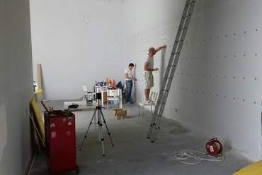 Aektivátorok című kiállítás előkészítése a 15. Velencei Építészeti Biennále Magyar Pavilonjában