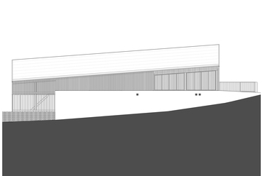 	Pilisi Len Látogatóközpont – Északnyugati homlokzat (részlet) – Tervező: Hőnich Richárd, Nagy Péter (építész stúdió)